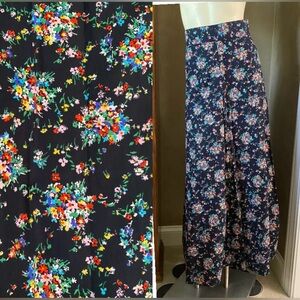 Vintage ELKONT Maxi Flare Skirt Floral High Rise 38 Europe size